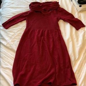 Red sweater dress